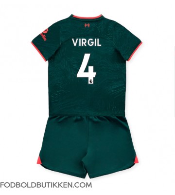 Liverpool Virgil van Dijk #4 Tredjetrøje Børn 2022-23 Kortærmet (+ Korte bukser)